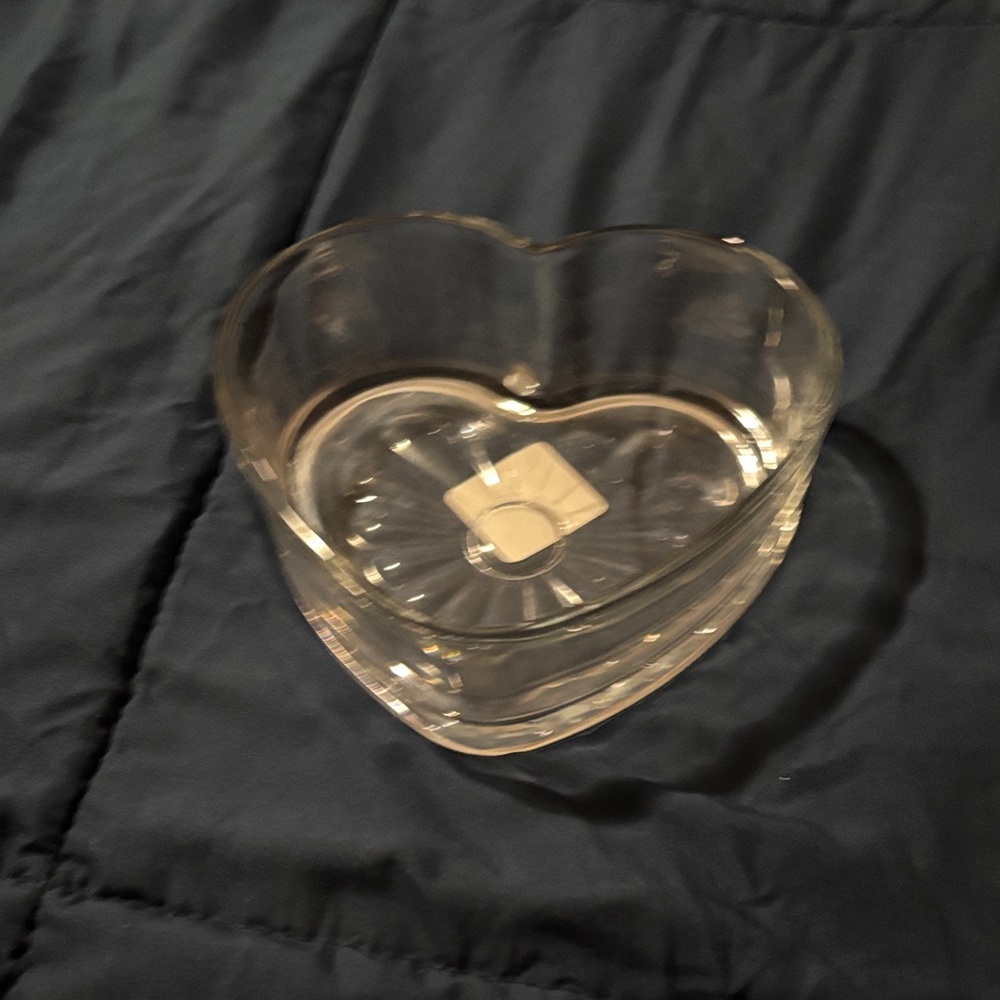 Heart-Shaped Clear Glass Dish